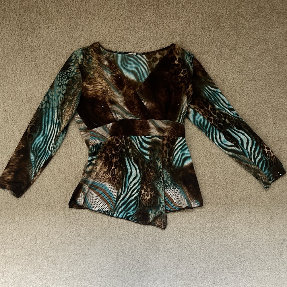 Y2K Animal Print Blouse